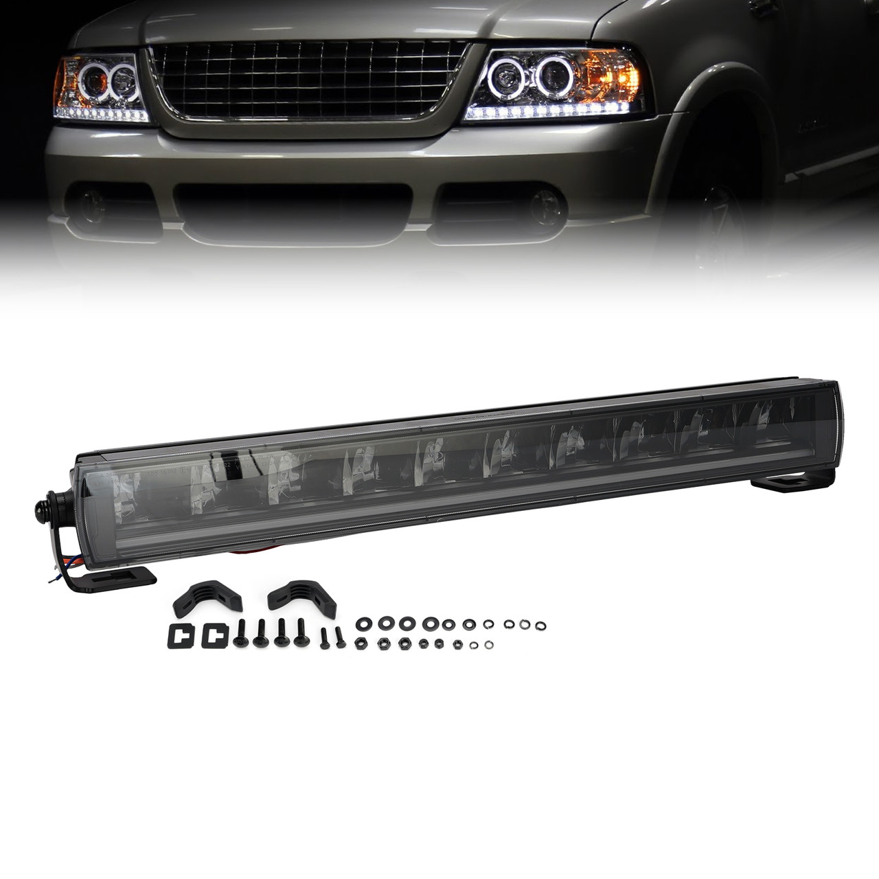 Long Strip Auxiliary Lamp ValueFit 20" 12/24V 140W 6000LM 6000K For HELLA