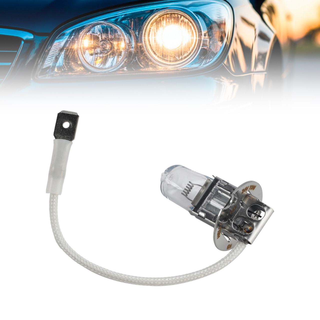 Car Light Halogen Headlight Bulb H3 24V 70W PK22s For HELLA 8GH 178 555-243