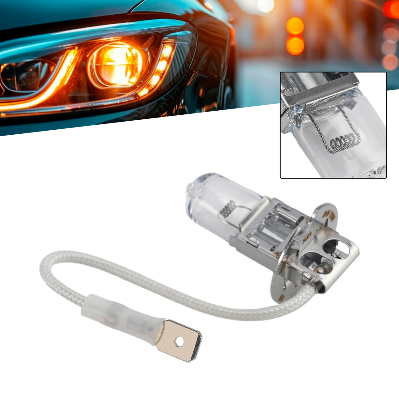 Car Light Halogen Headlight Bulb H3 24V 70W PK22s For HELLA 8GH 178 555-243