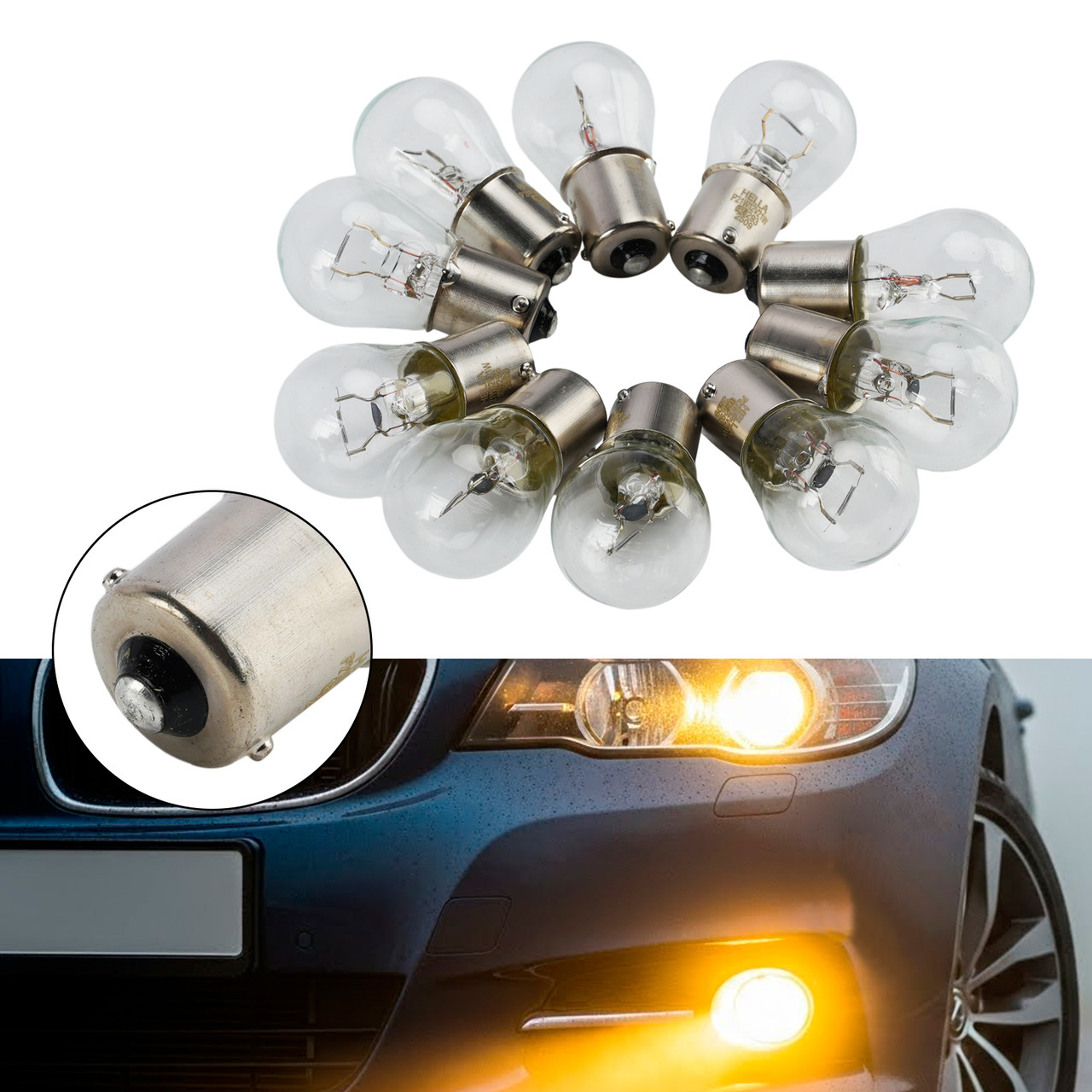 Car Light Halogen Auxiliary Bulb P21W 12V 21W For HELLA 8GA 178 560-011