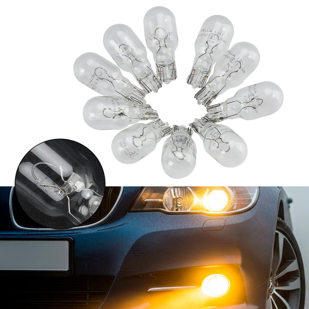 Car Light Halogen Auxiliary Bulb W16W 12V 16W For HELLA 8GA 008 246-001