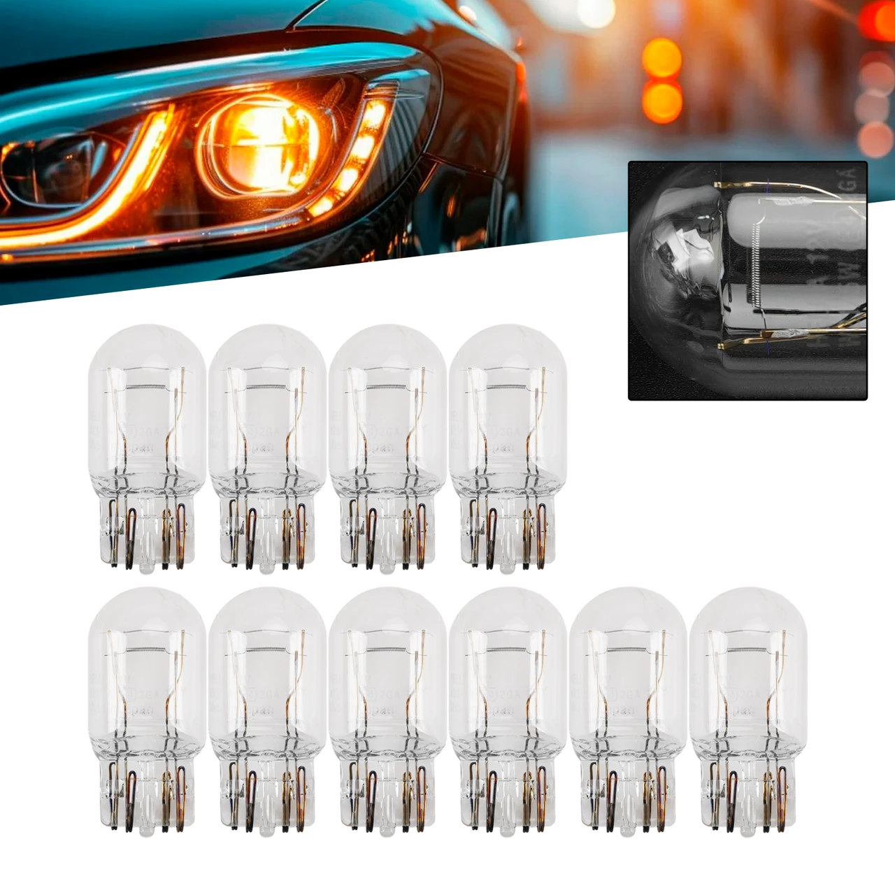 Car Light Halogen Auxiliary Bulb W21/5W 12V 21/5W For HELLA 8GD 008 893-002