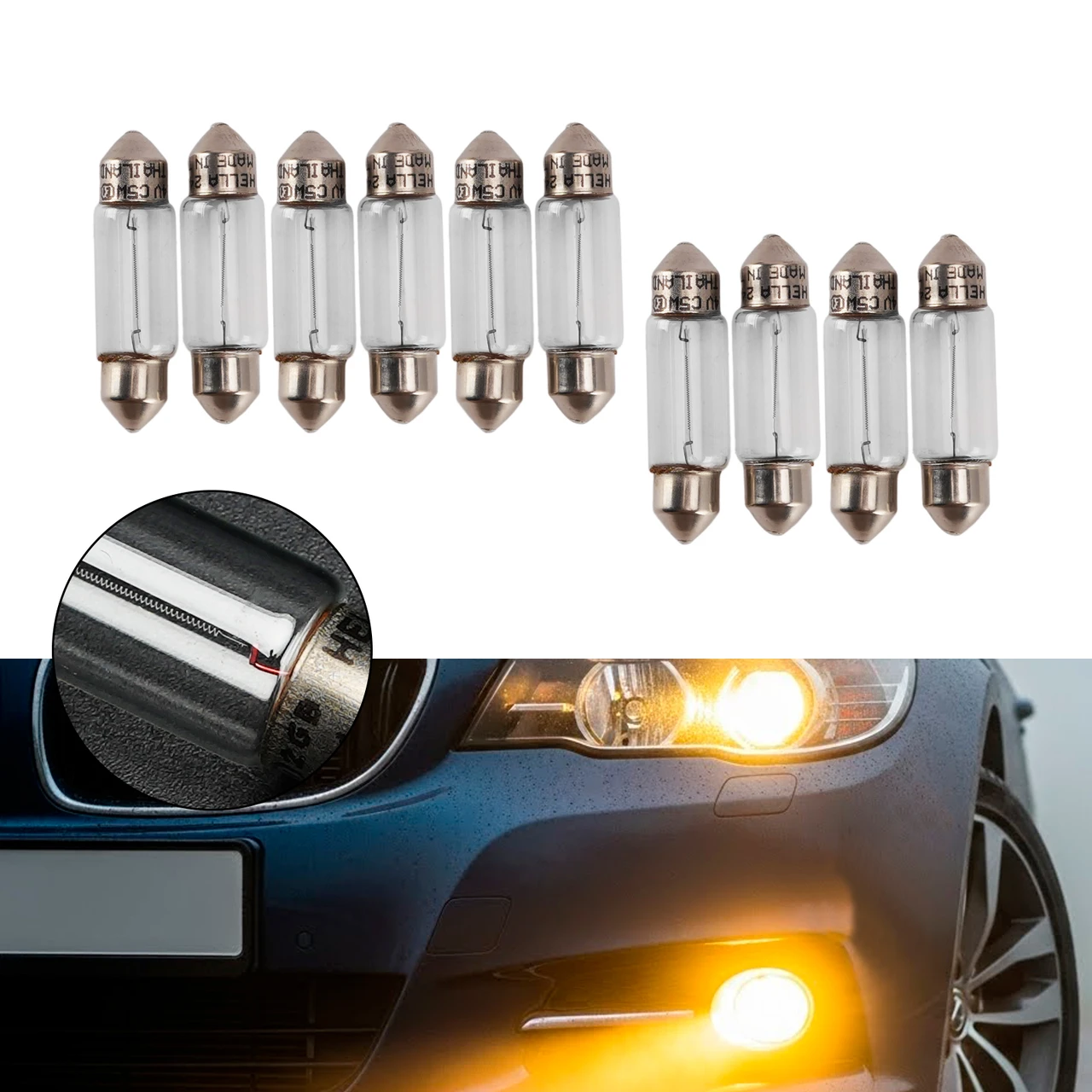 Car Light Halogen Auxiliary Bulb C5W 24V 5W For HELLA 8GM 002 092-241
