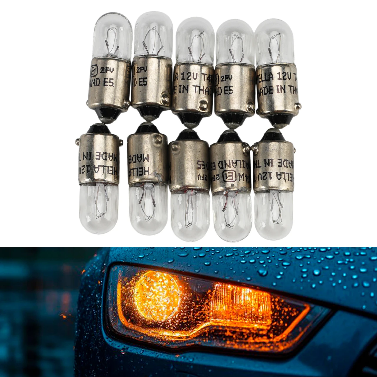 Car Light Halogen Auxiliary Bulb T4W 12V 4W For HELLA 8GP 002 067-121