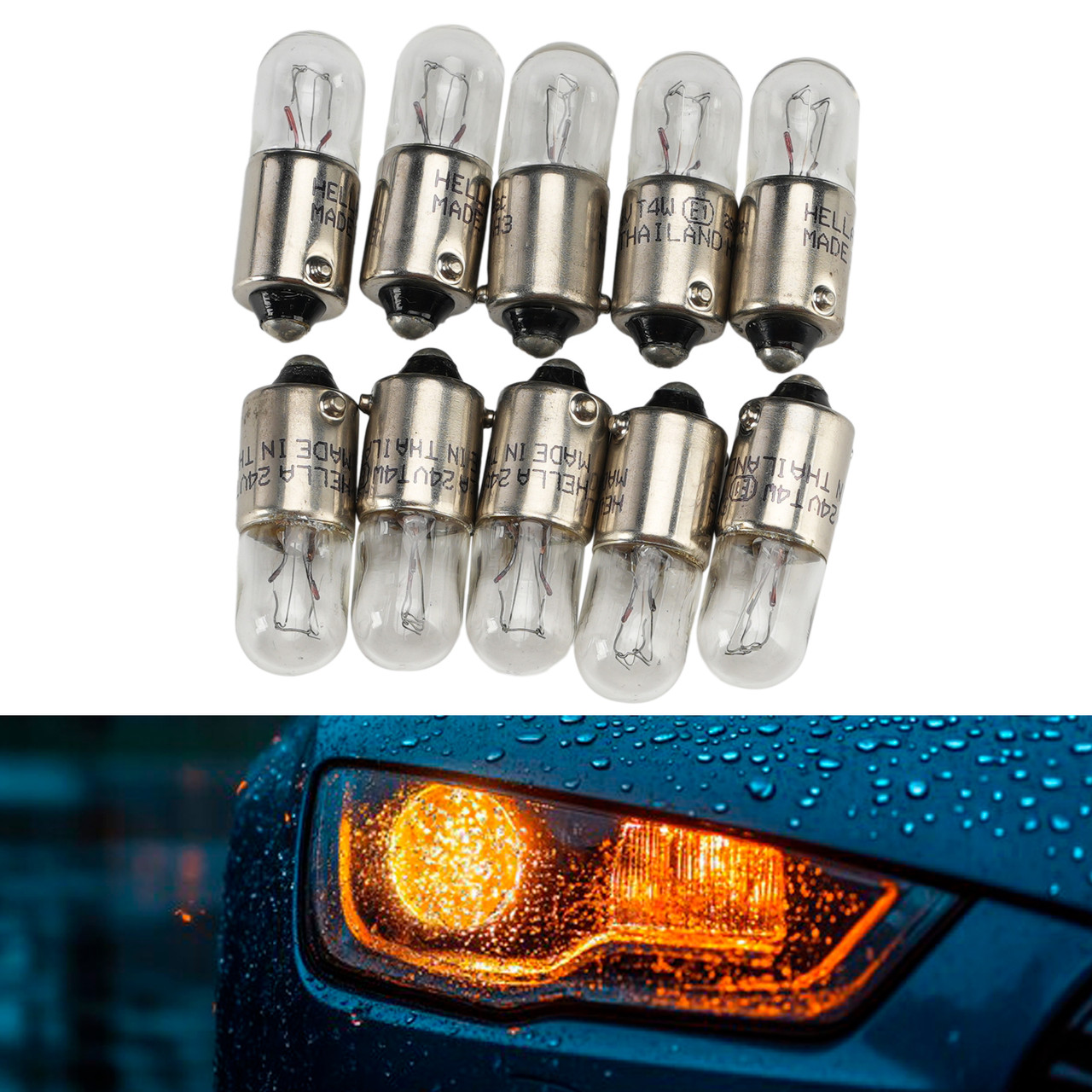 Car Light Halogen Auxiliary Bulb T4W 24V 4W For HELLA 8GP 002 067-241