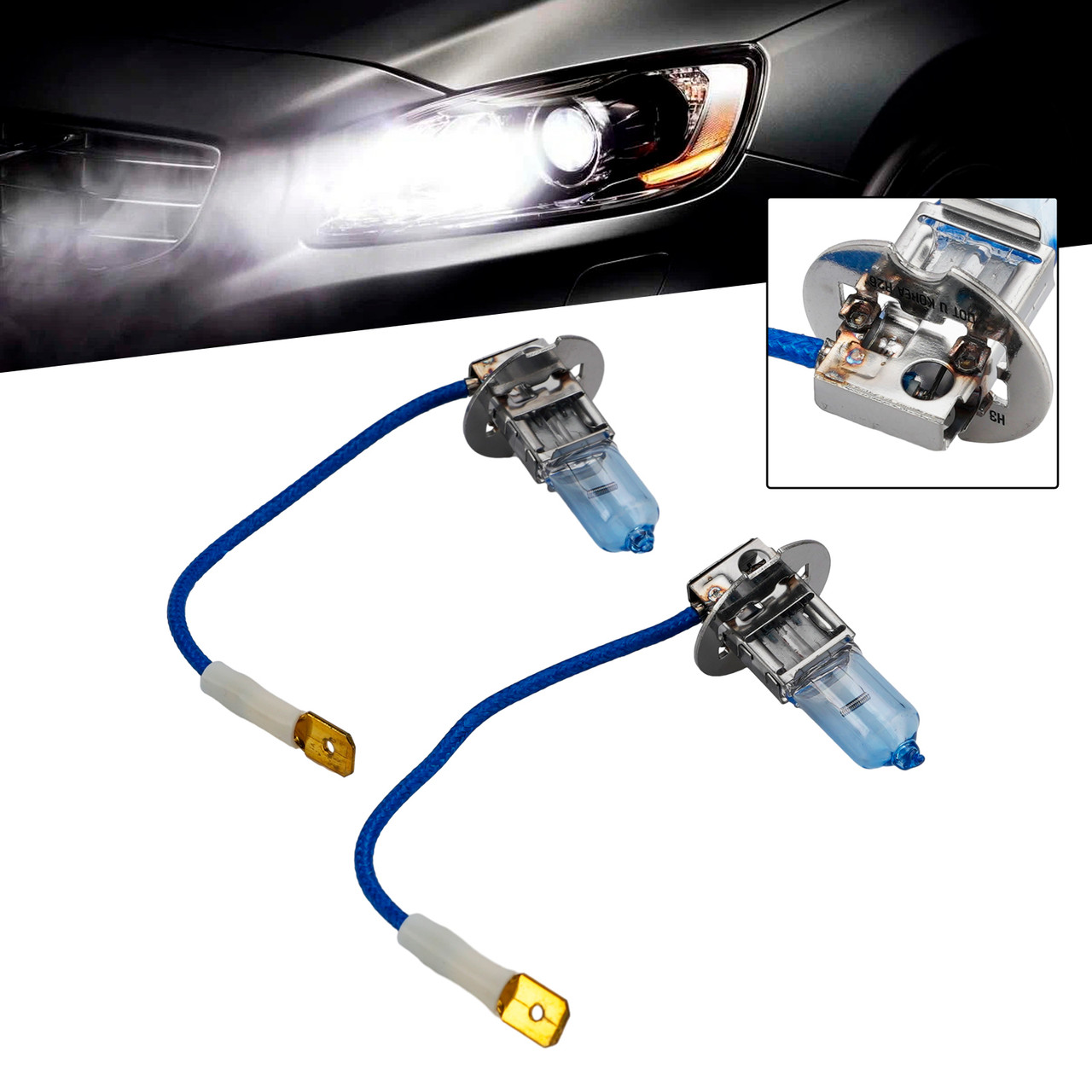 Car Light Upgraded Halogen Headlight Bulb H3 12V 55W For HELLA 8GH 178 560-683