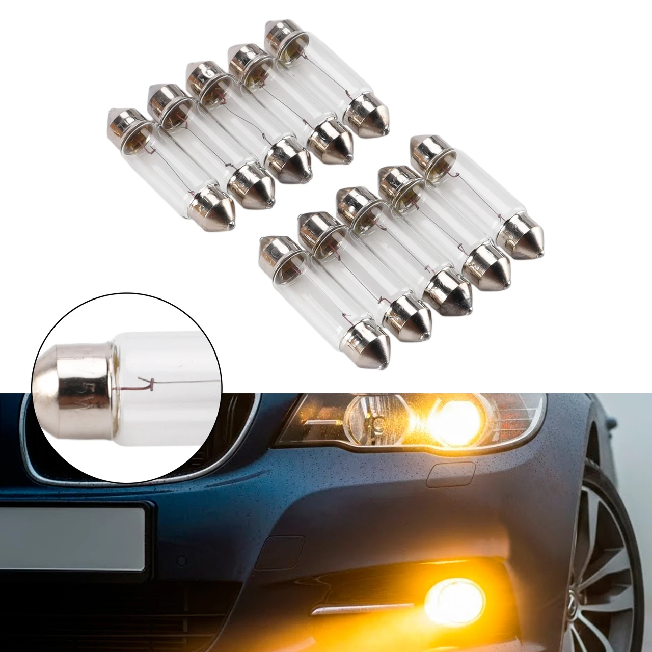 Car Light Halogen Auxiliary Bulb C5W 12V 5W Festoon For HELLA 8GM 002 092-121