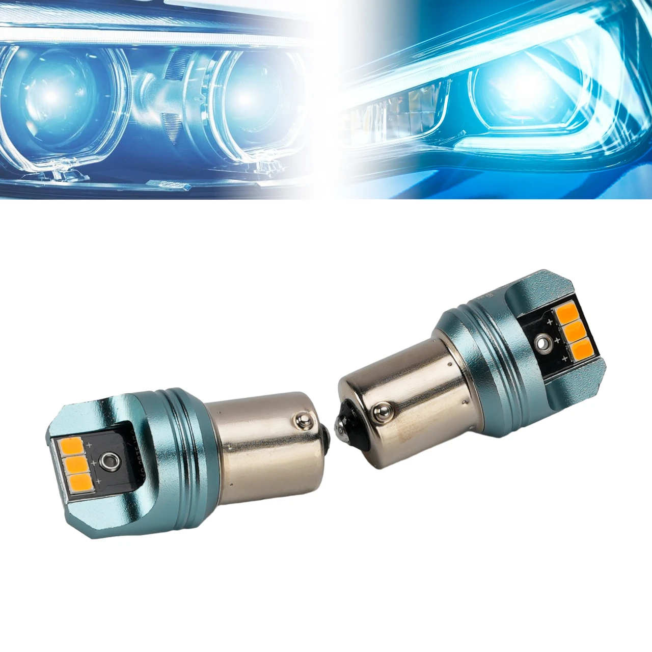 Car Light LED Auxiliary Bulb Kit P21W 12V 3W 1700K Amber For HELLA LEDS25AA2