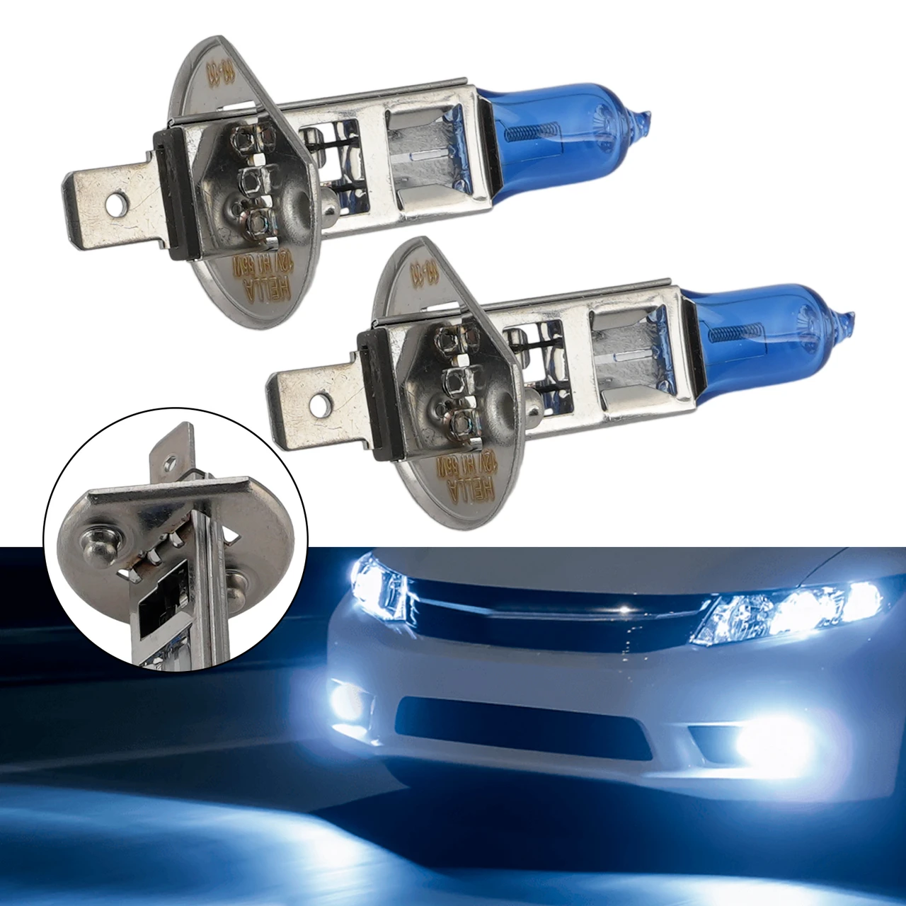 Car Light Upgraded Halogen Headlight Bulb H1 12V 55W For HELLA 8GH 002 089-432