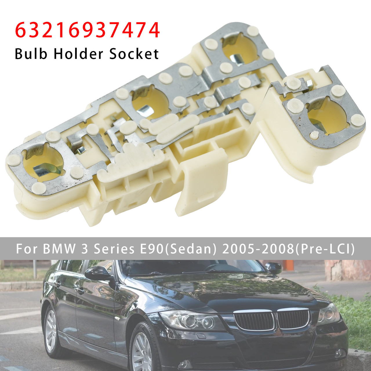 Rear Right Bulb Holder Socket For BMW 3 Series E90(Sedan) 2005-2008(Pre-LCI)