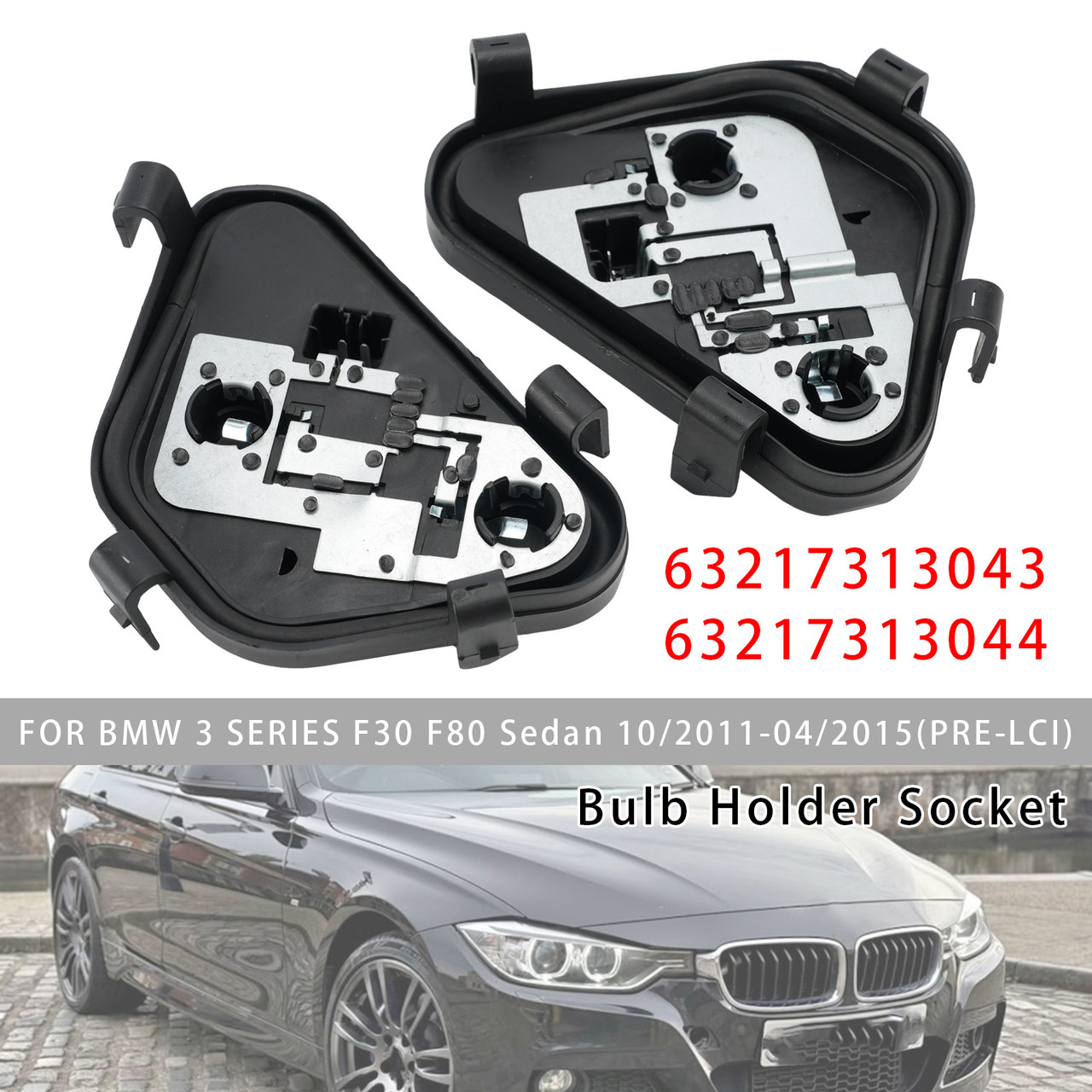 Rear L+R Bulb Holder Socket For BMW 3 Series F30 F80 Sedan 2011-2015 (PRE-LCI)