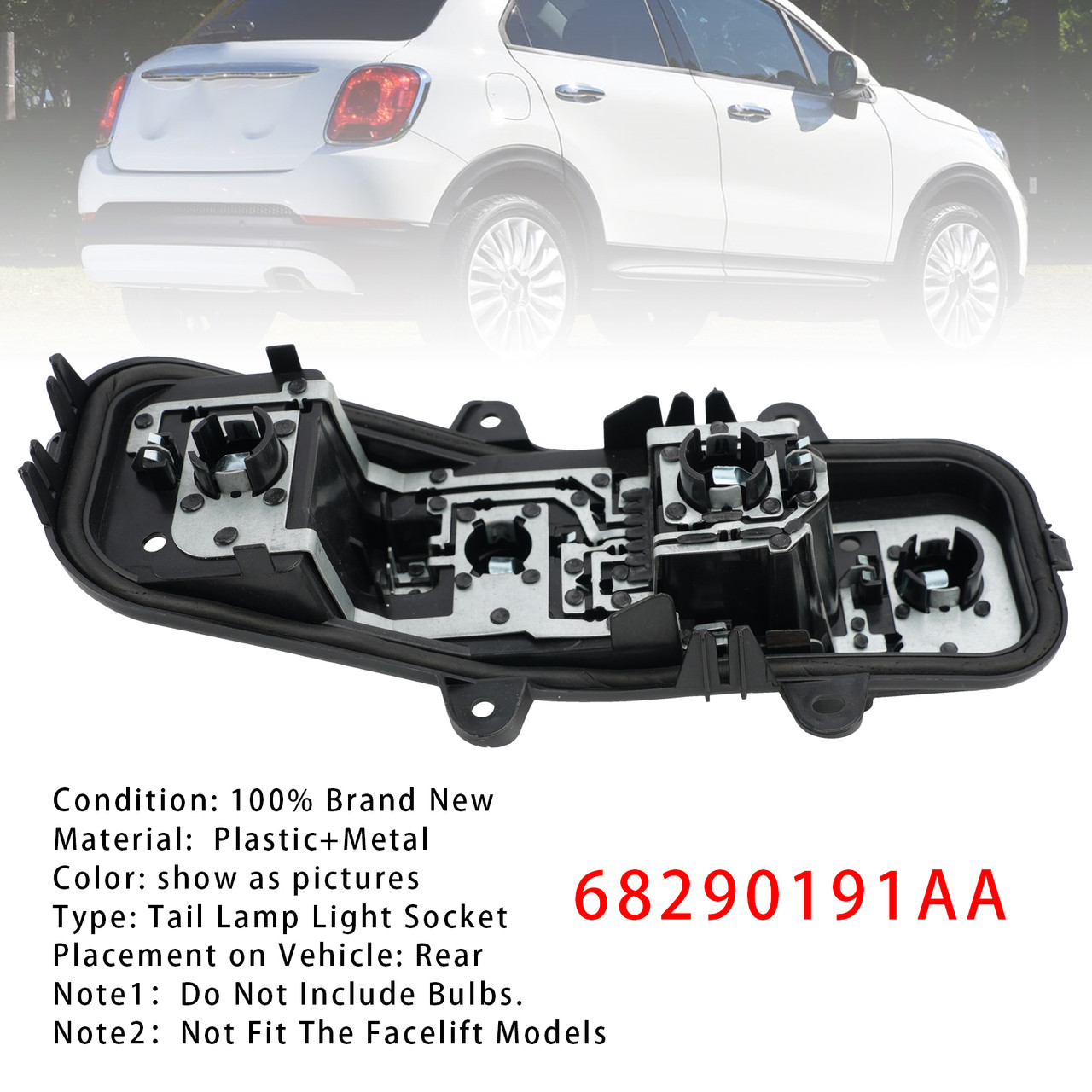 Tail Lamp Light Socket 68290191AA For Fiat 50X 2015-2018