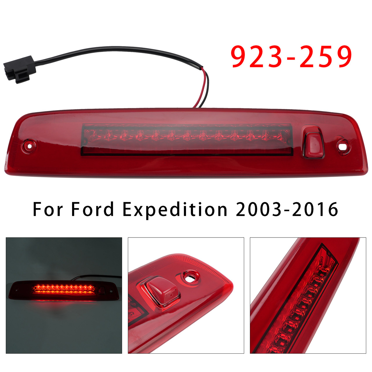 Third Brake Light High Mount Stop Lamp For Ford Expedition Navigator 03-2016 Red