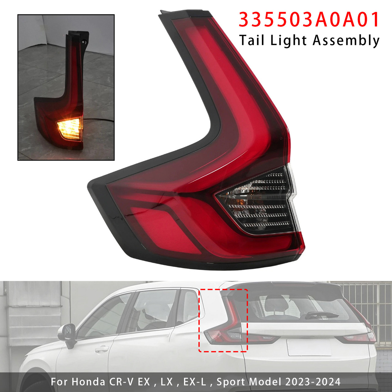 Outer Led Left Tail Light 335503A0A01 For Honda CR-V 2023-2024