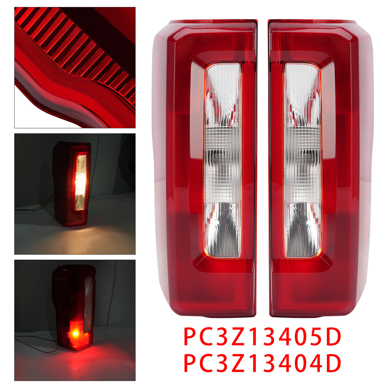 Halogen Left+Right Tailight PC3Z13405D PC3Z13404D For Ford Super Duty 2023-2025