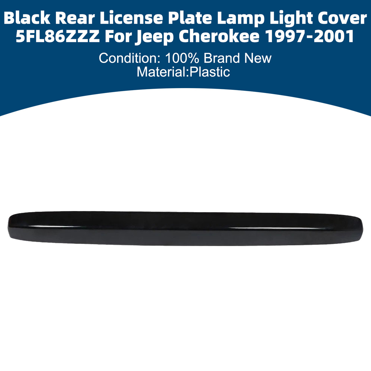 Black Rear License Plate Lamp Light Cover 5FL86ZZZ For Jeep Cherokee 1997-2001