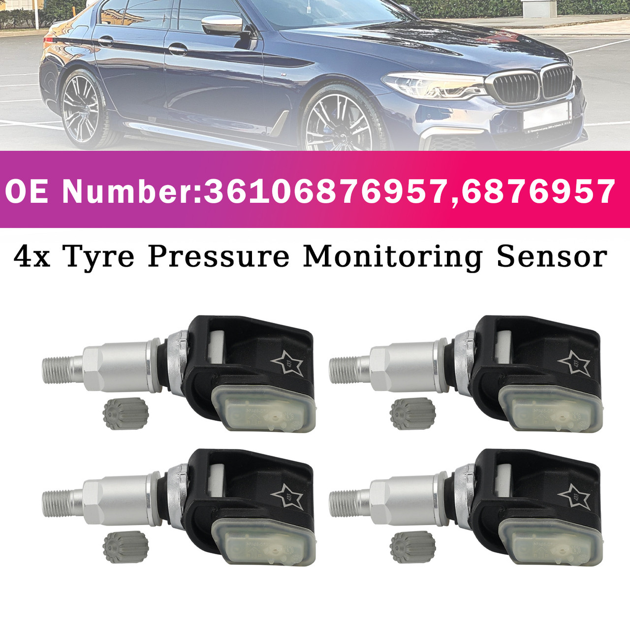 4x Tyre Pressure Monitoring Sensor For BMW 5 6 7 8 Series G30 G01 G02 G05 M3 M4