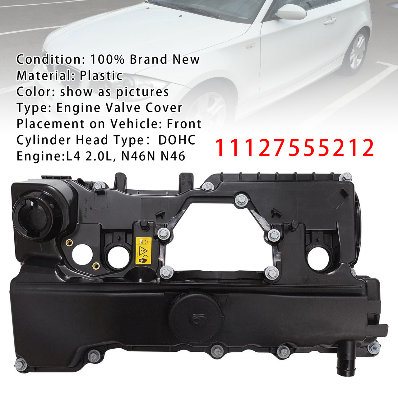 Engine Valve Cover W/ Gasket 11127555212 For BMW N46 And N46N Motor
