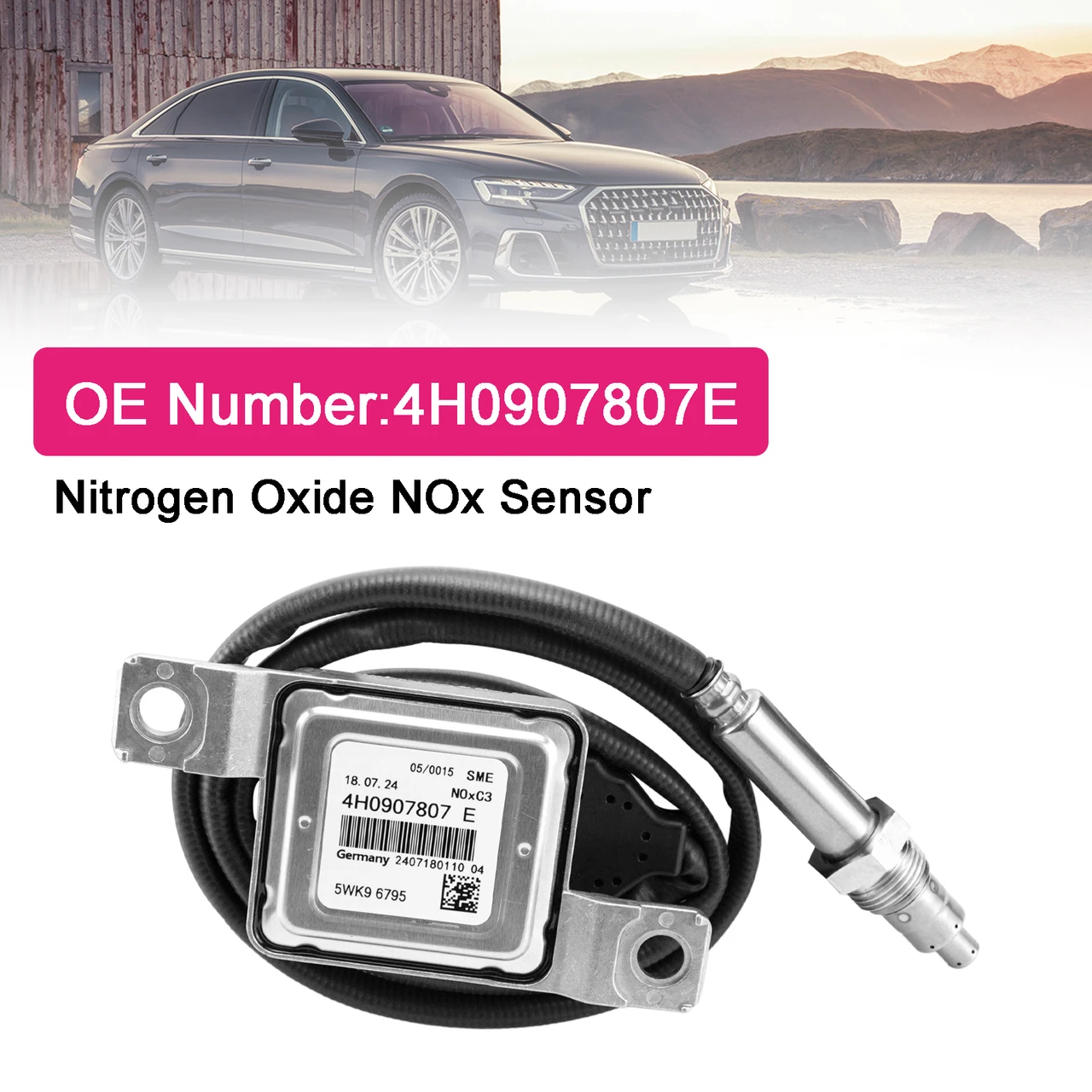 Nitrogen Oxide NOx Sensor 4H0907807E For Audi A8 Quattro 3.0TDI 2014-2016