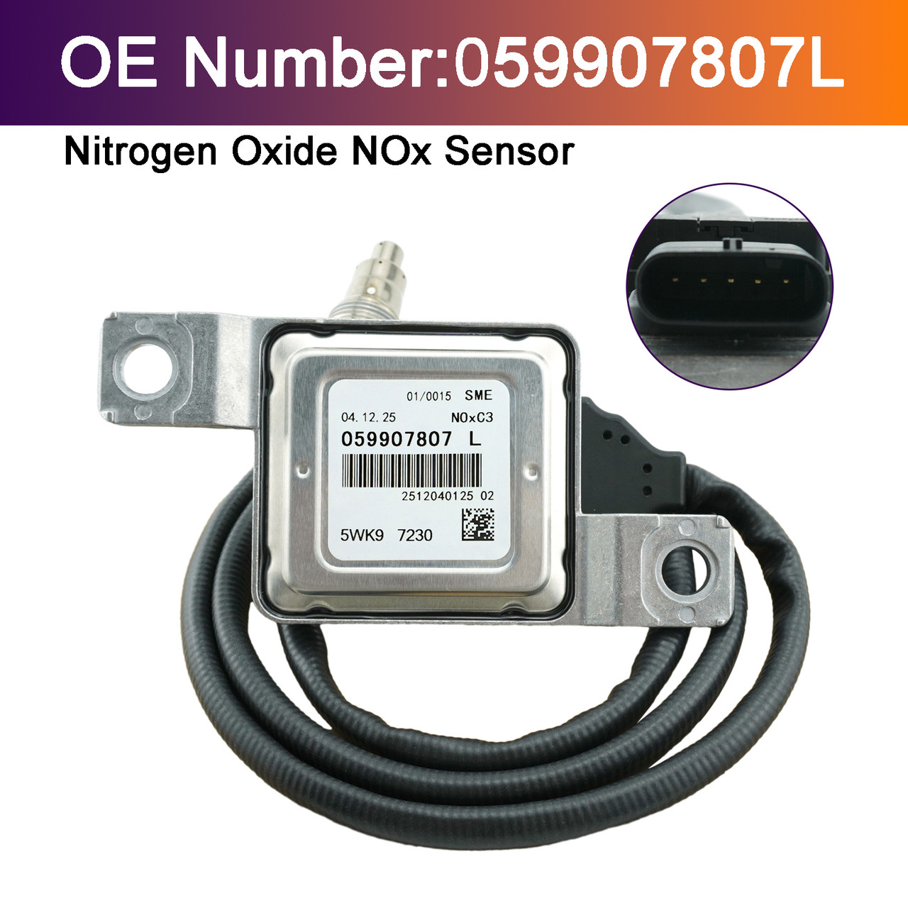 Nitrogen Oxide NOx Sensor 059907807L For VW Touareg 2010-2018 3.0 TDI
