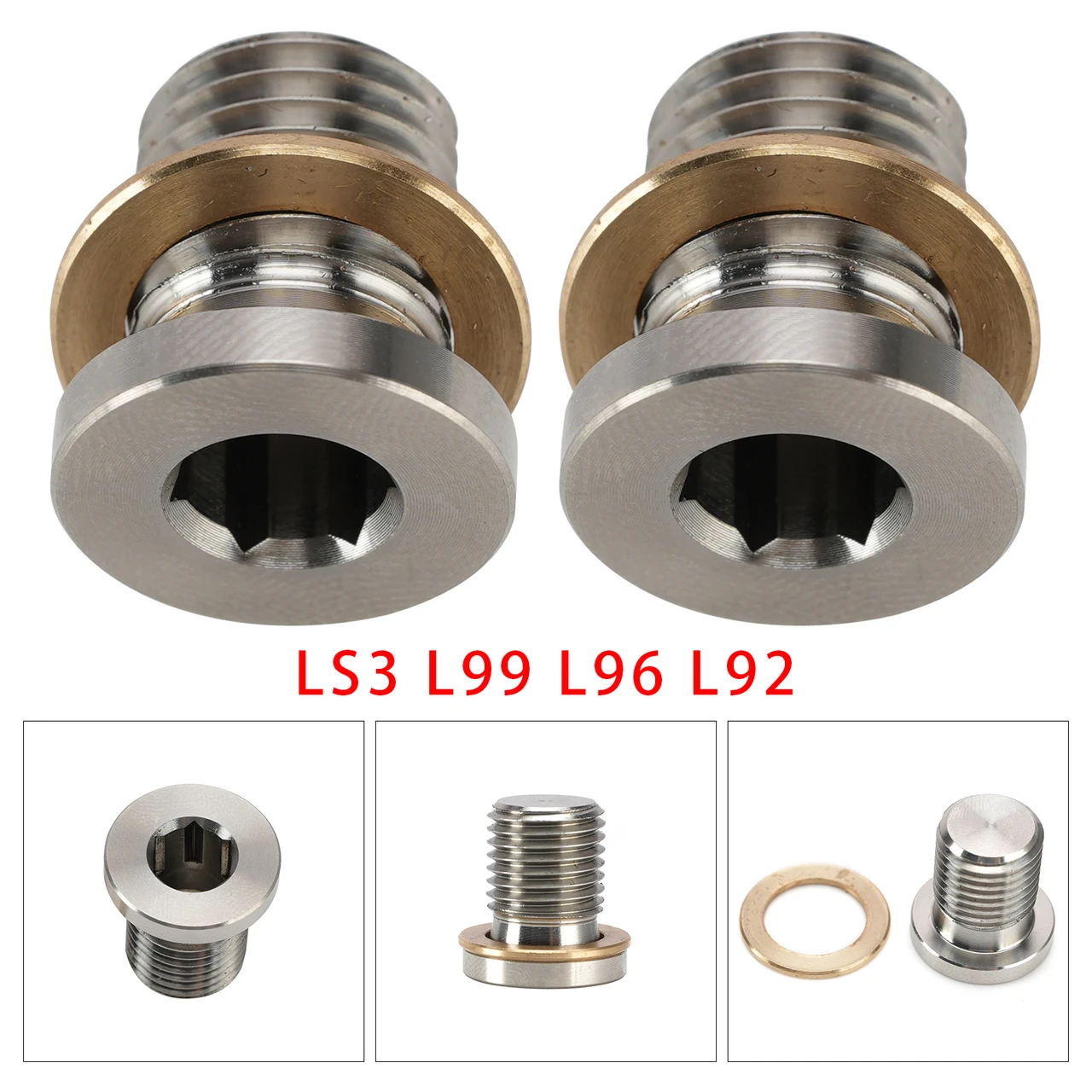2PCS Oil Pan Oil Pressure Relief Valve Plug For Gen IV LS 2007-2013 LS3 L99 L96