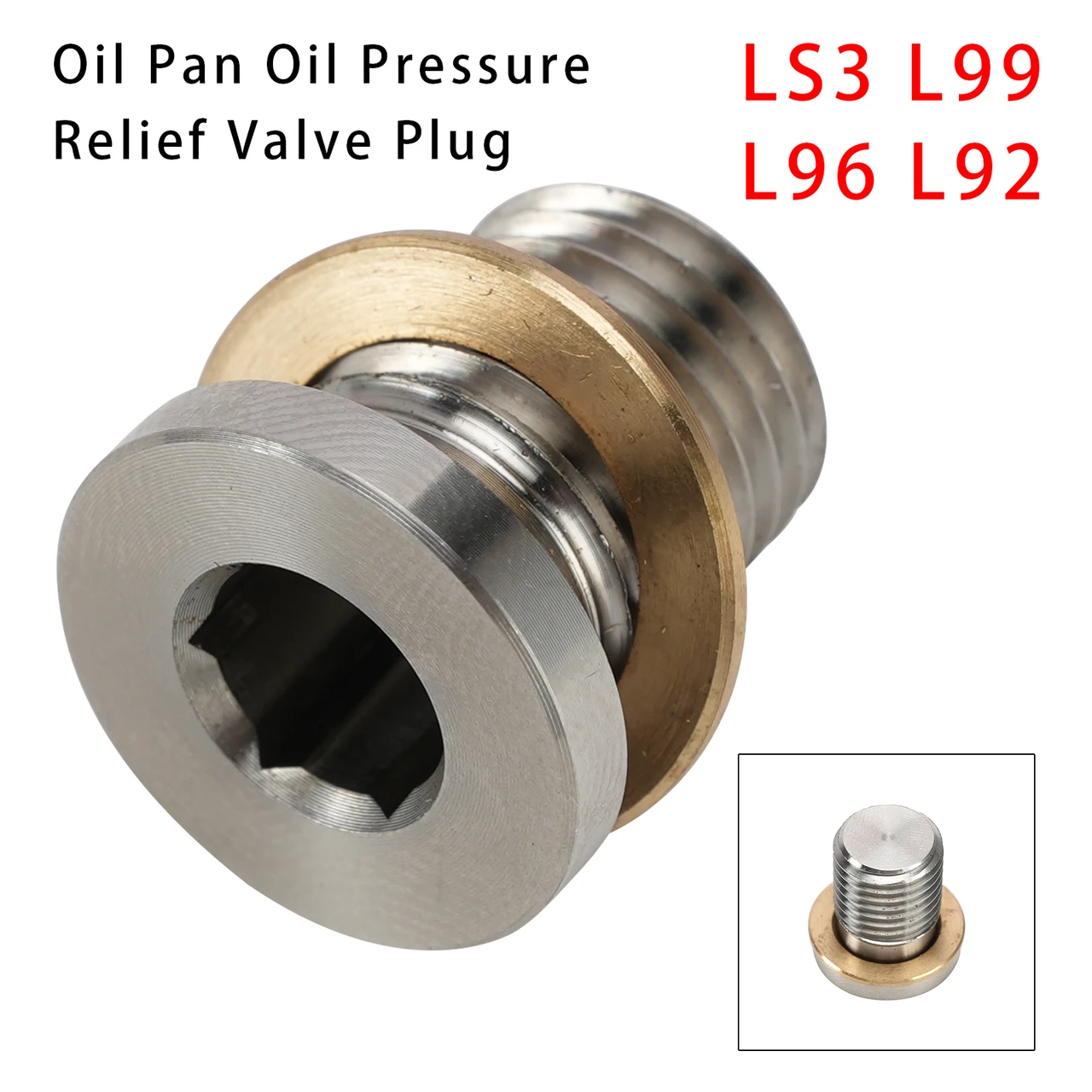 Oil Pan Oil Pressure Relief Valve Plug For Gen IV LS Engines 2007-2013 LS3 L99
