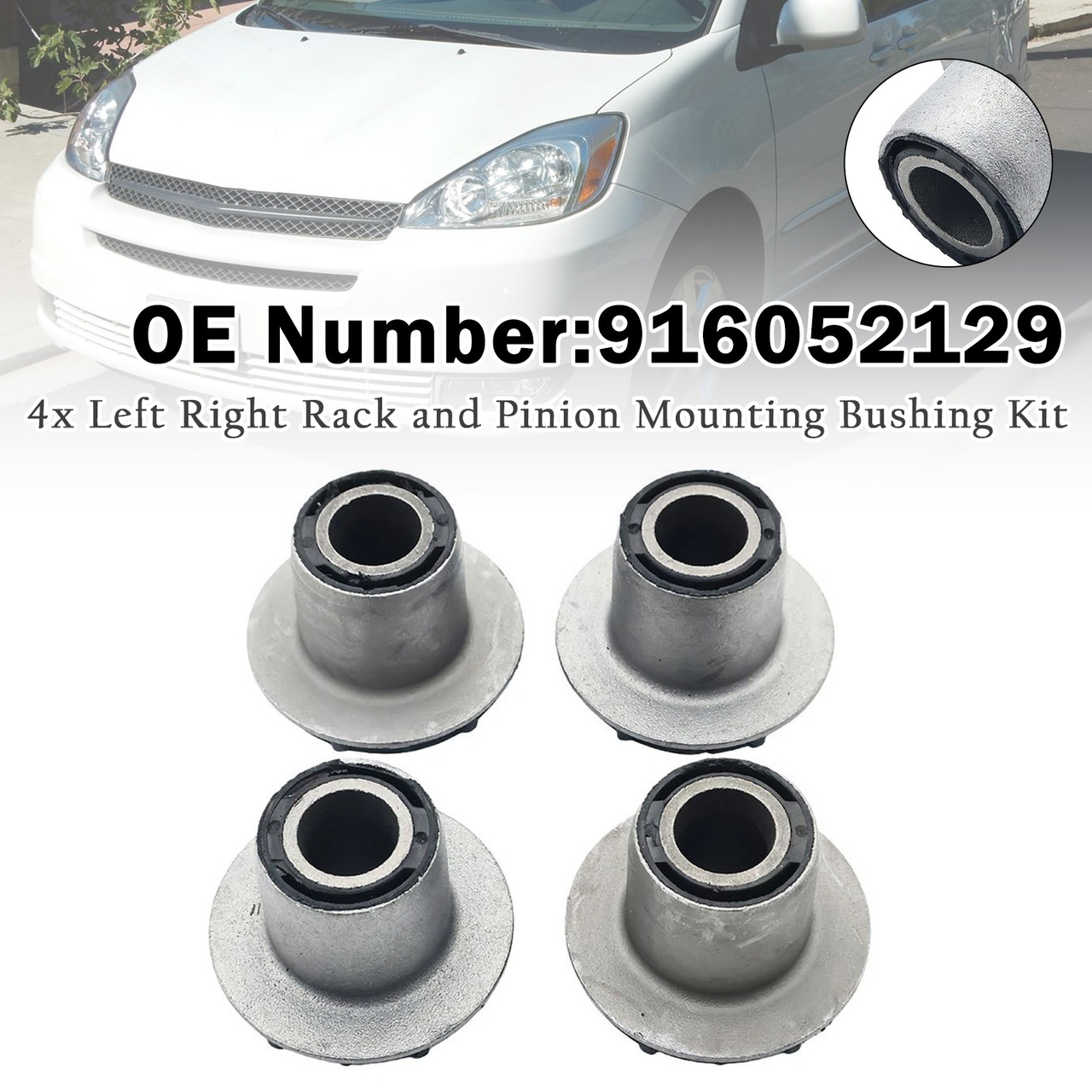 4x Left Right Rack and Pinion Mounting Bushing Kit For Toyota Sienna 2004-2011