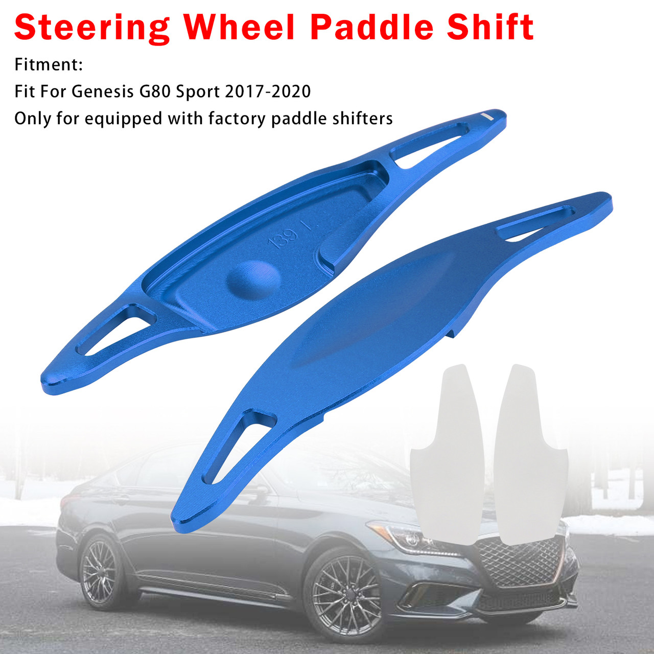 Steering Wheel Paddle Shifter For Genesis G80 Sport 17-20 Aluminium Blue