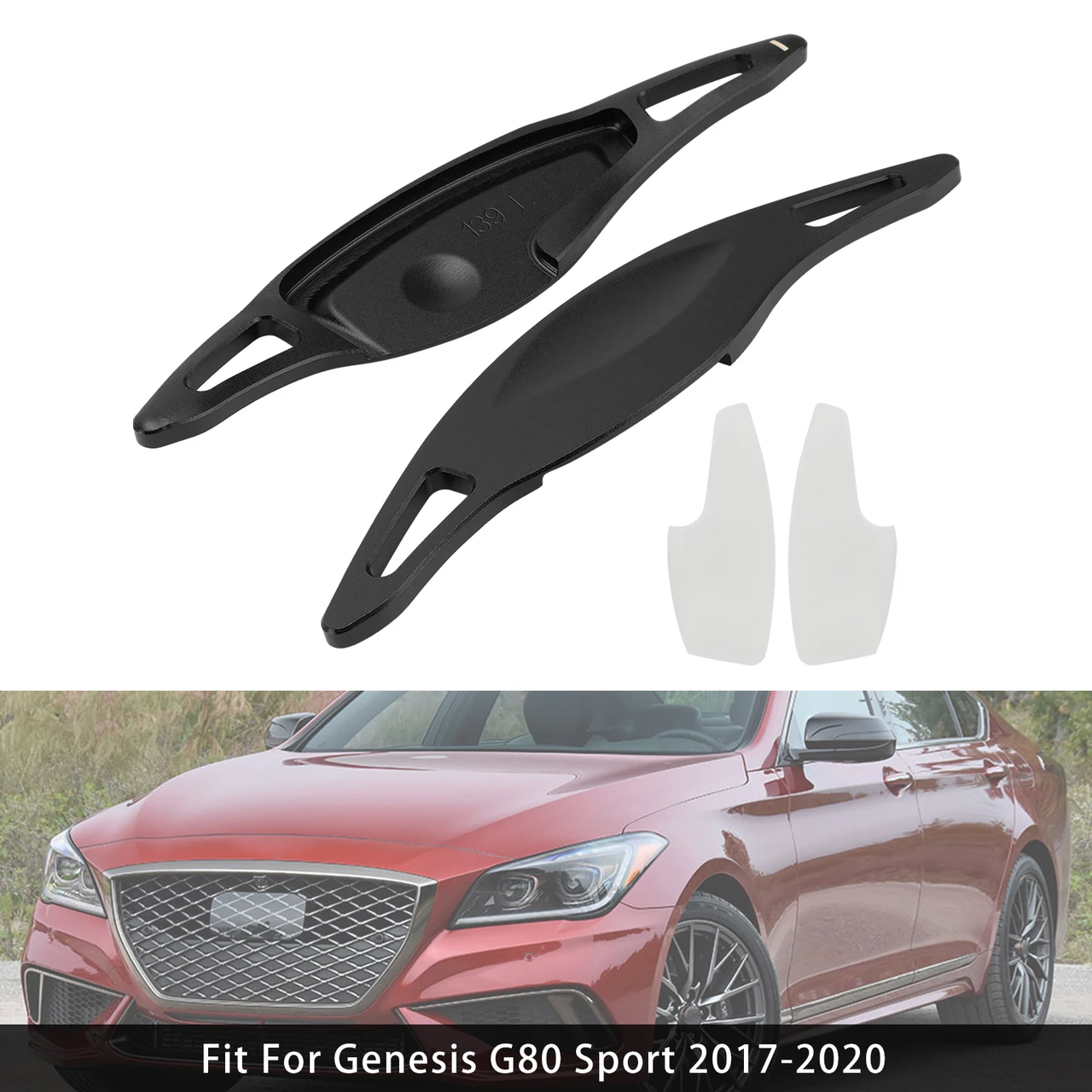 Steering Wheel Paddle Shifter For Genesis G80 Sport 17-20 Aluminium Black