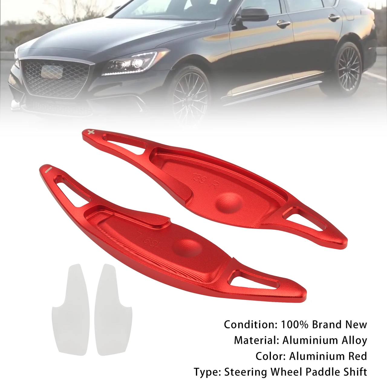 Steering Wheel Paddle Shifter For Genesis G80 Sport 17-20 Aluminium Red