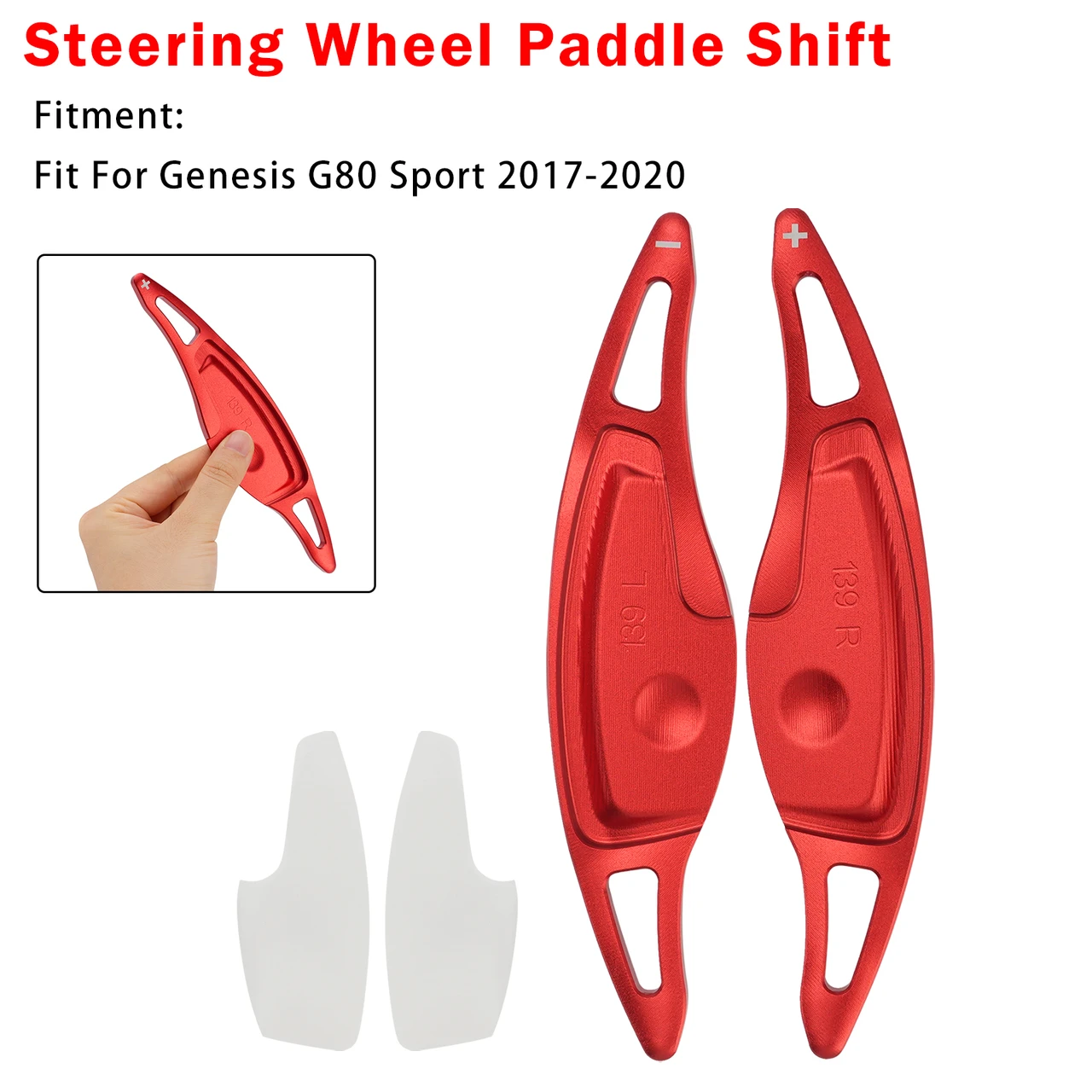Steering Wheel Paddle Shifter For Genesis G80 Sport 17-20 Aluminium Red