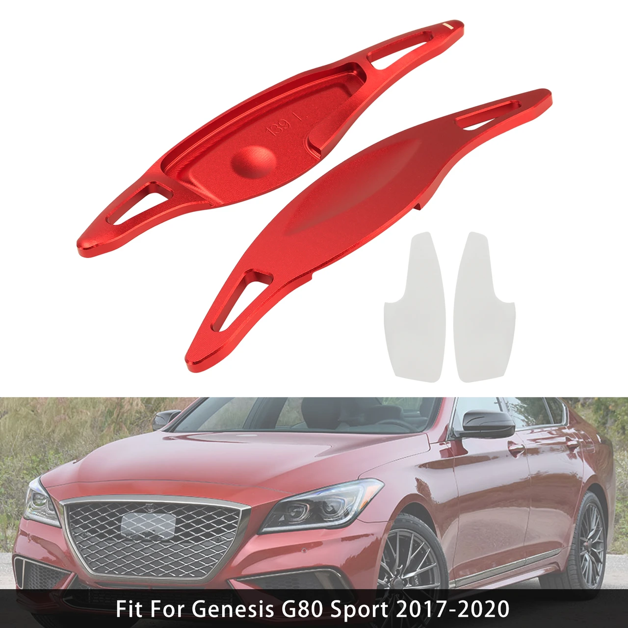 Steering Wheel Paddle Shifter For Genesis G80 Sport 17-20 Aluminium Red