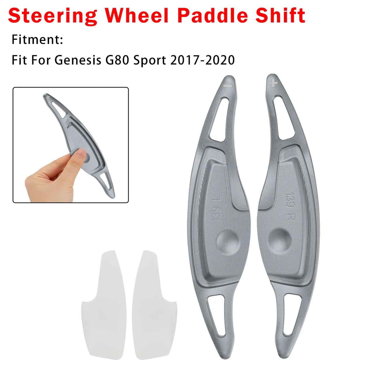 Steering Wheel Paddle Shifter For Genesis G80 Sport 17-20 Aluminium Grey