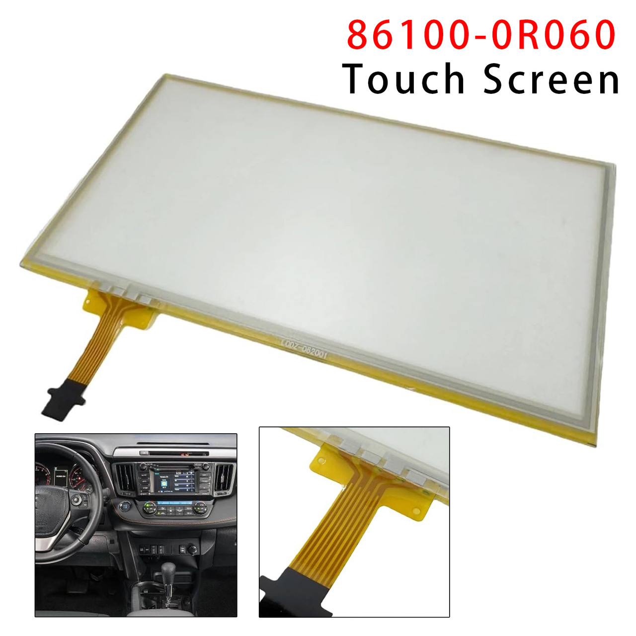 Touch Screen Digitizer Glass 6.1 inch 12 Pins For RAV4 W/APPS Button 2014-2018
