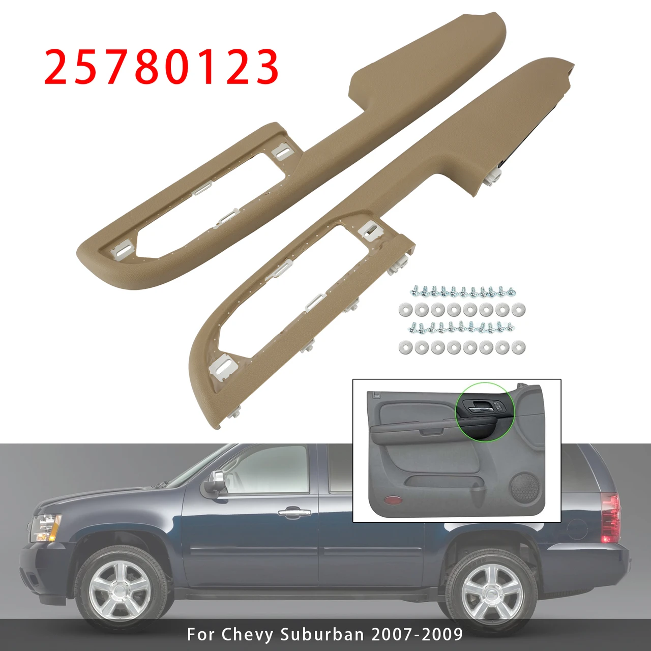 2Pcs Front Door Panel Armrest Repair Kit  For Silverado Suburban Tahoe 2007-2009