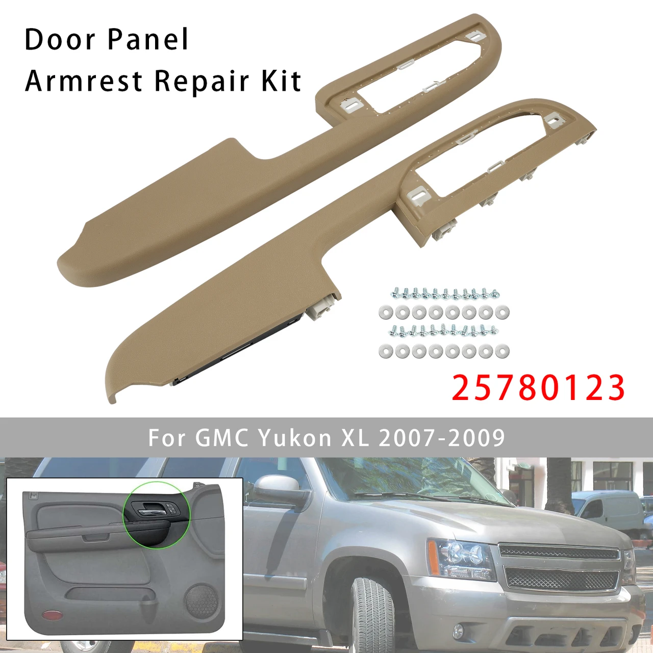 2Pcs Front Door Panel Armrest Repair Kit  For Silverado Suburban Tahoe 2007-2009