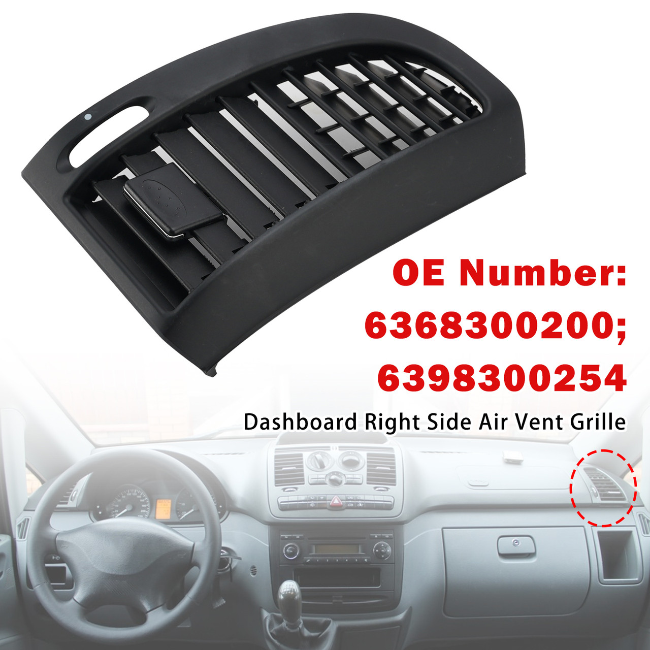 Dashboard Right Air Vent 6398300254 For Benz W636 04-15 W639 10-17