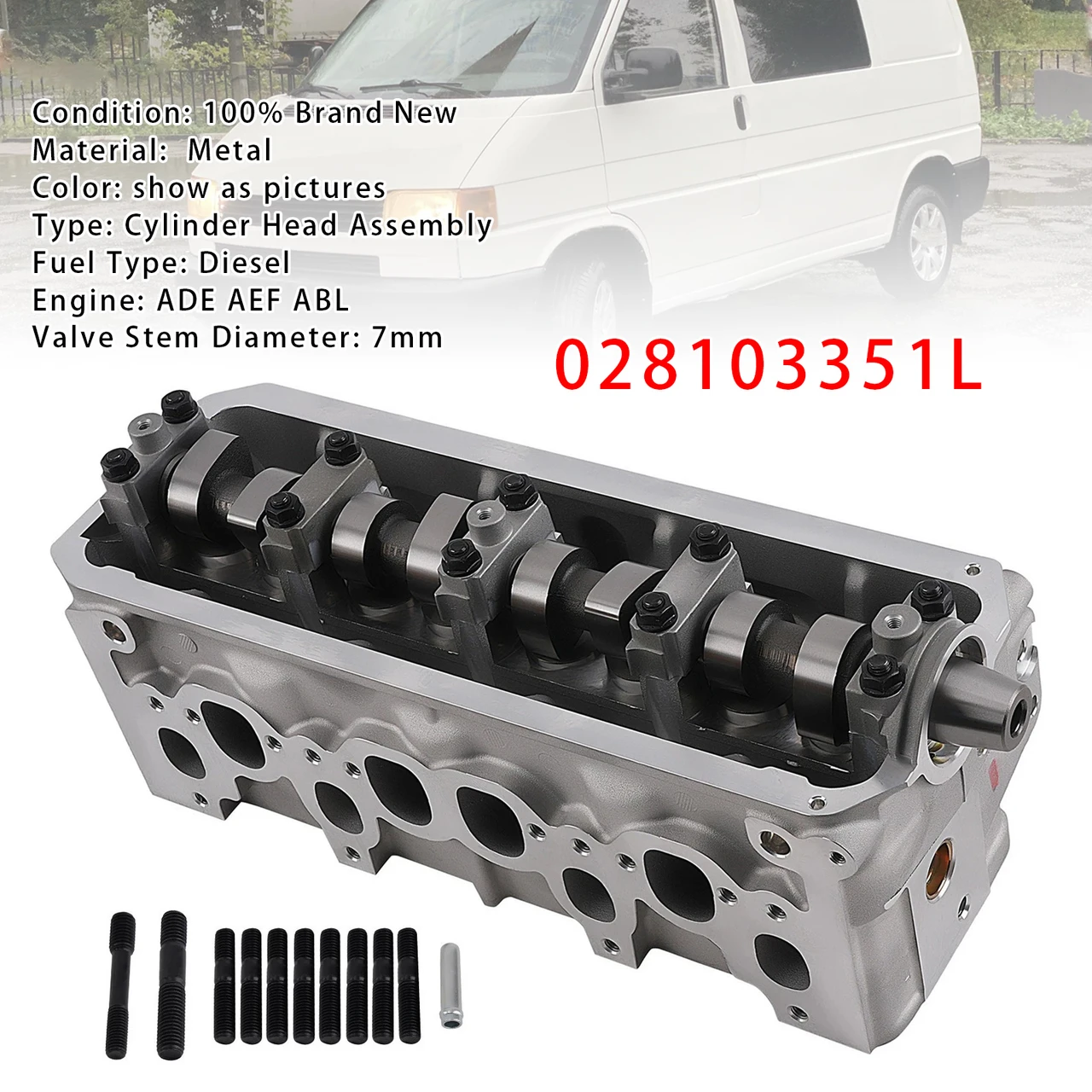 Complete Cylinder Head 028103351L For VW T4 Transporter Polo 1996-2003 Diesel