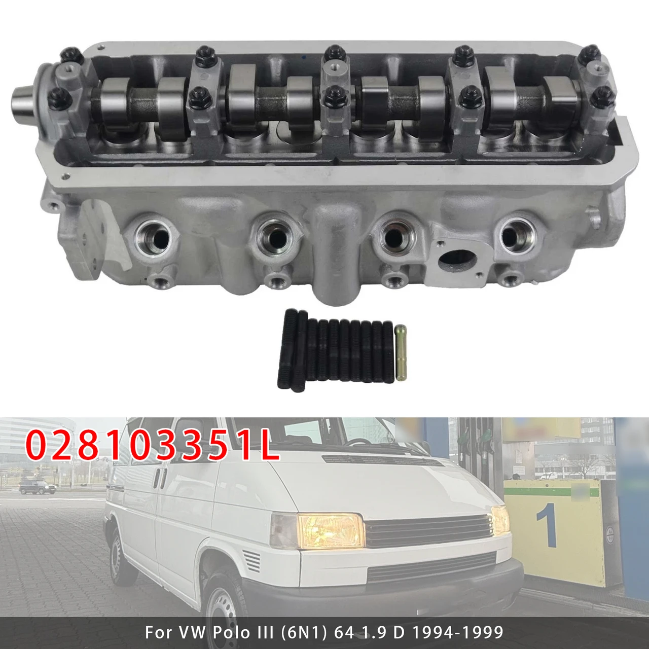 Complete Cylinder Head 028103351L For VW T4 Transporter Polo 1996-2003 Diesel