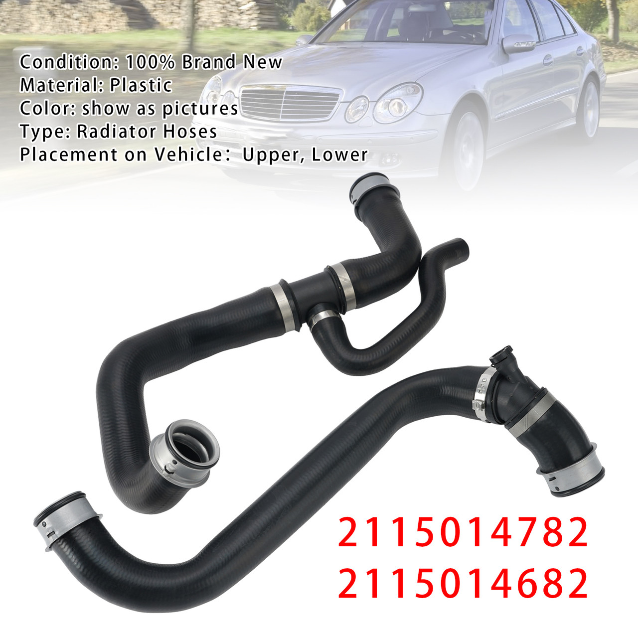 Upper+Lower Radiator Hoses Molded For Mercedes S211 W211 E350 2006-2009