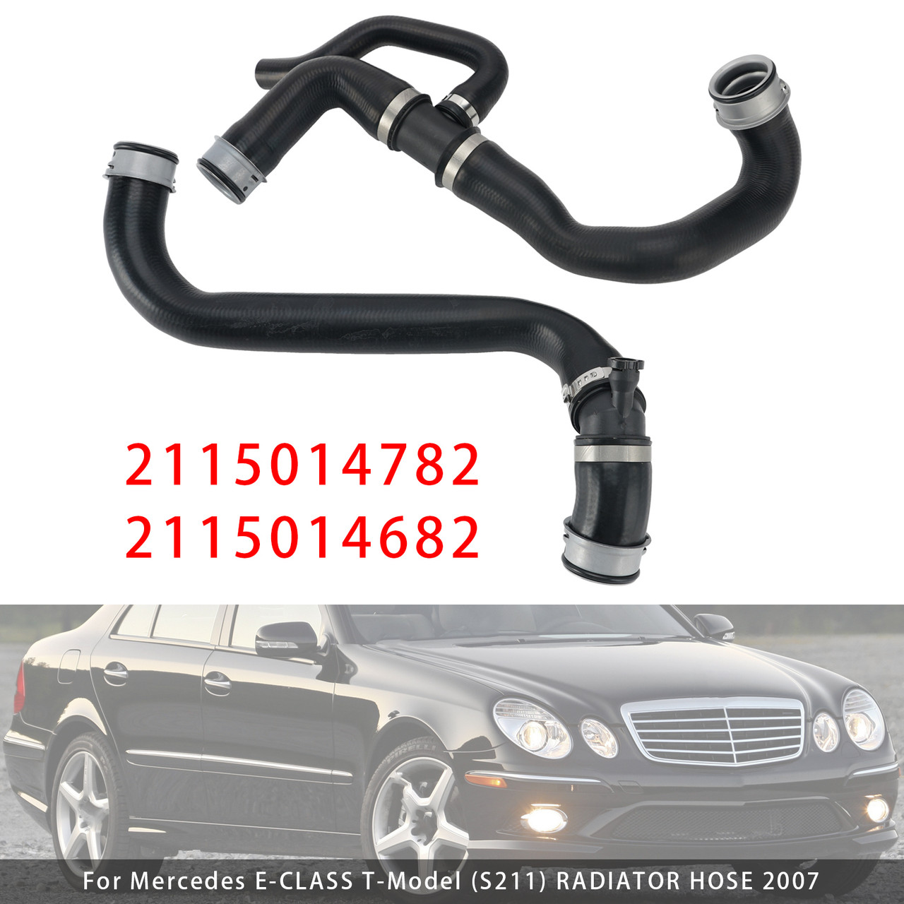 Upper+Lower Radiator Hoses Molded For Mercedes S211 W211 E350 2006-2009