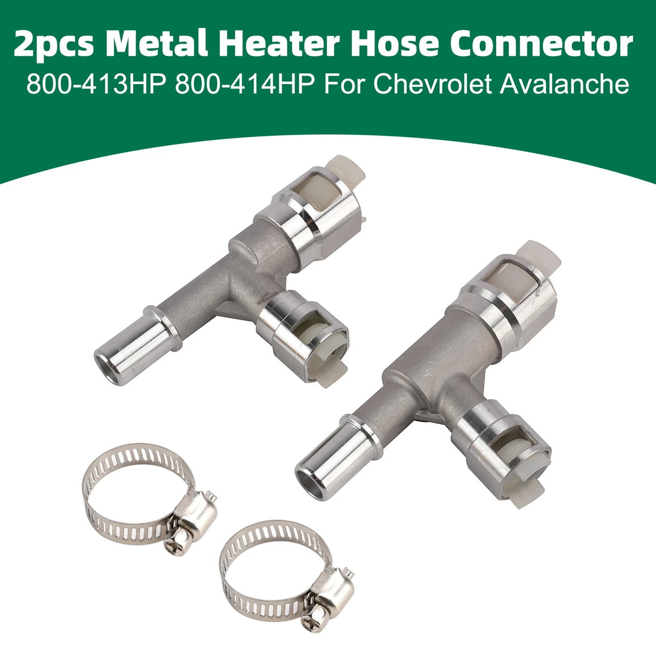 2pcs Metal Heater Hose Connector 800-413HP 800-414HP For Chevrolet Avalanche