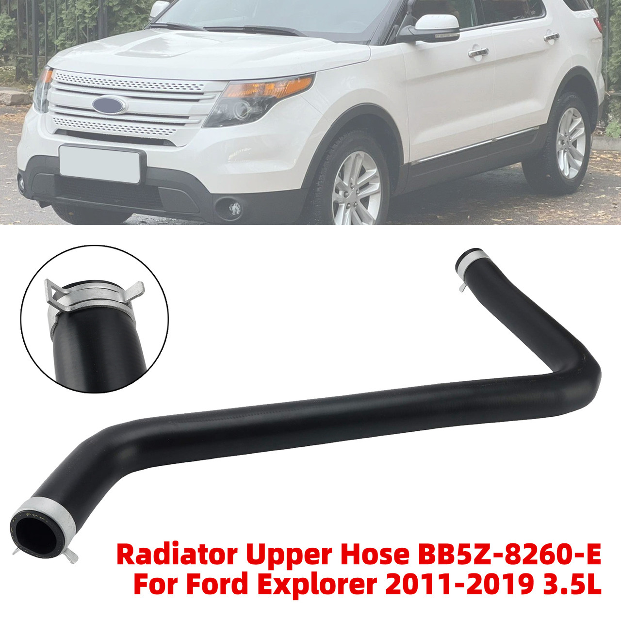Radiator Upper Hose BB5Z-8260-E For Ford Explorer 2011-2019 3.5L