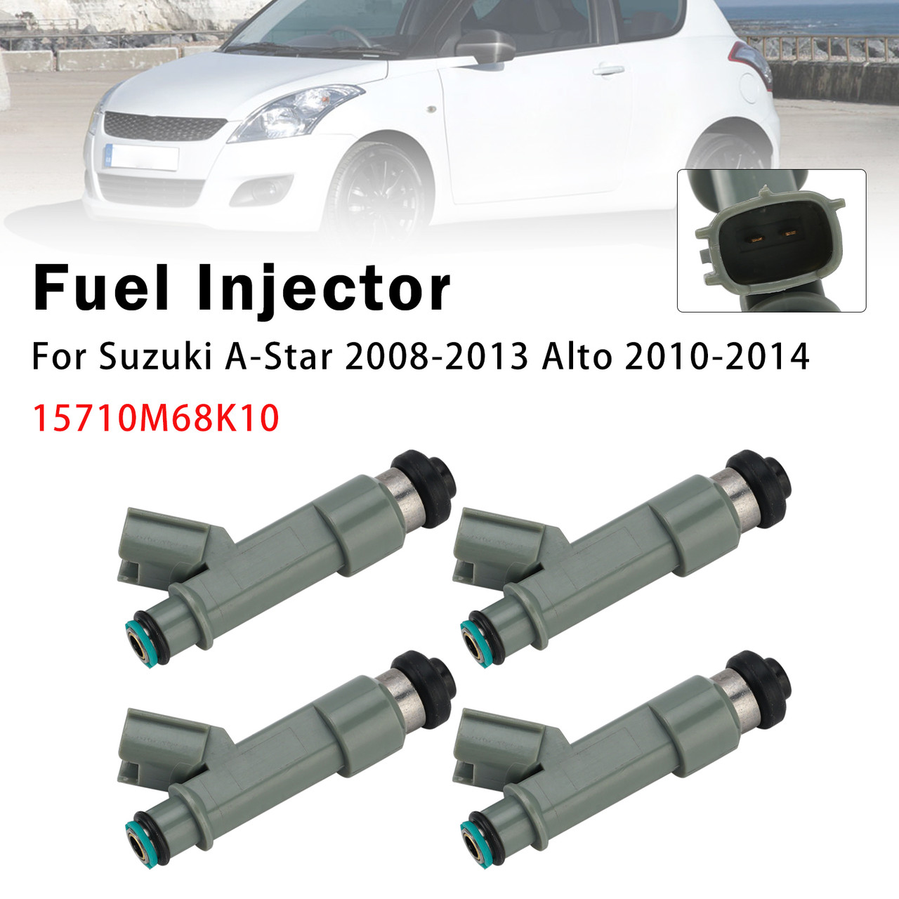 4Pcs Fuel Injector For Suzuki A-Star 2008-2013 Alto 2010-2014 15710M68K10