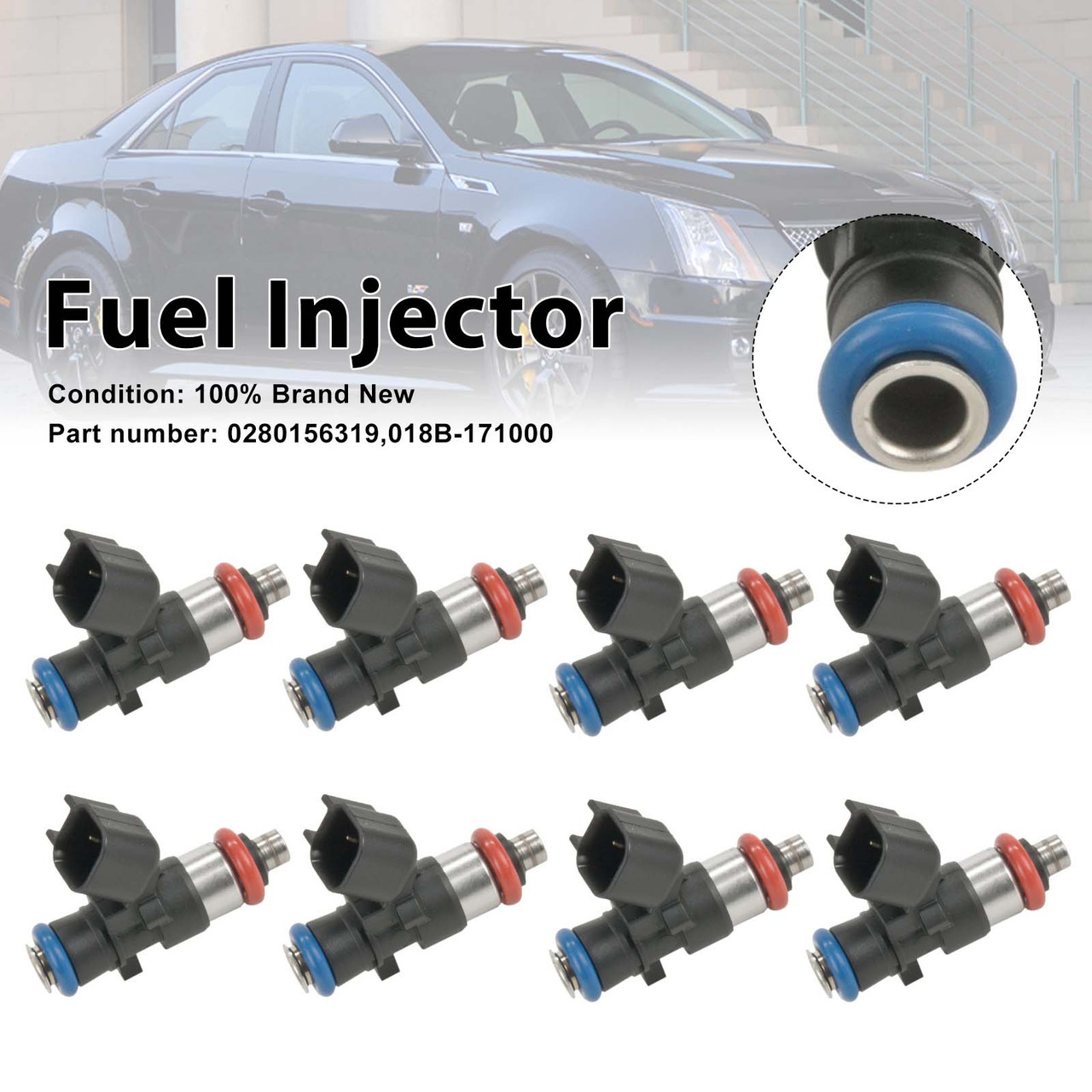 8Pcs Fuel Injector For Cadillac CTS-V 09-15 Camaro ZL1 2012-15 0280158187