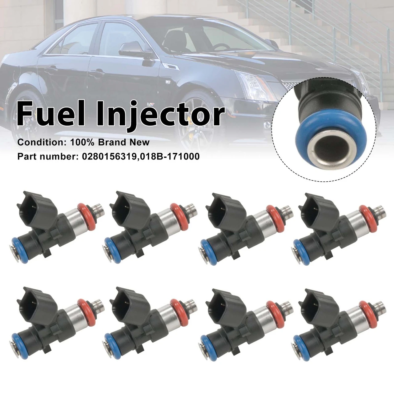 8Pcs Fuel Injector For Cadillac CTS-V 09-15 Camaro ZL1 2012-15 0280158187