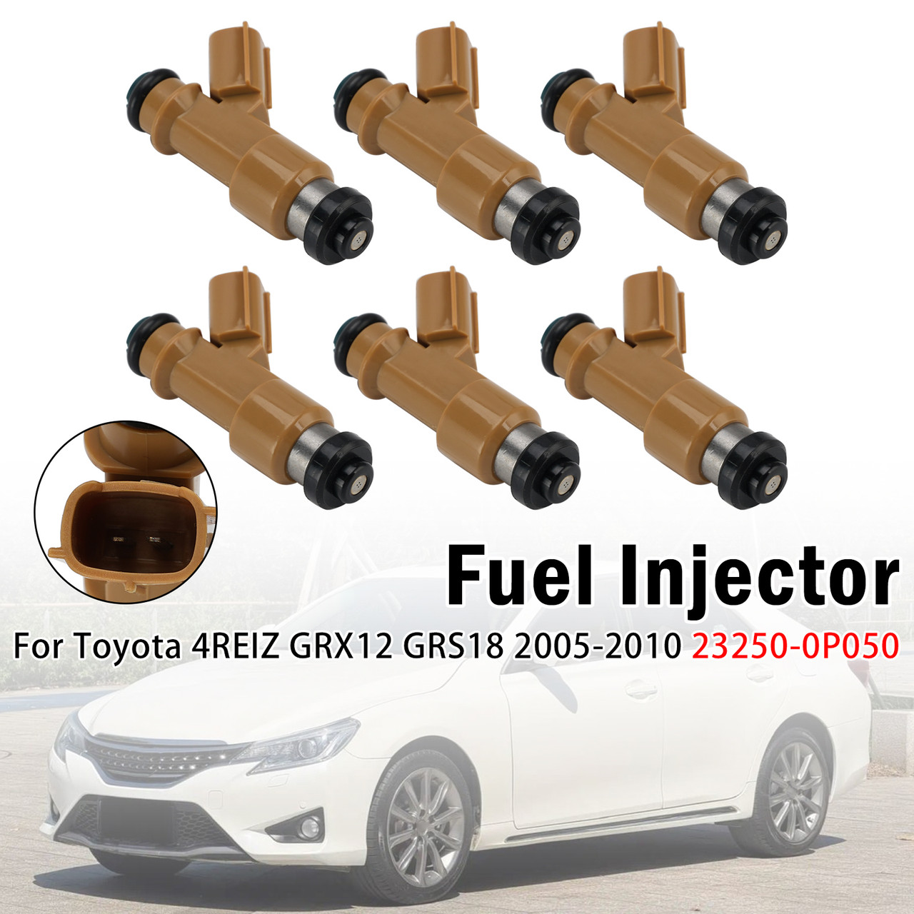 6Pcs Fuel Injector For Toyota 4REIZ GRX12 GRS18 2005-2010 23250-0P050