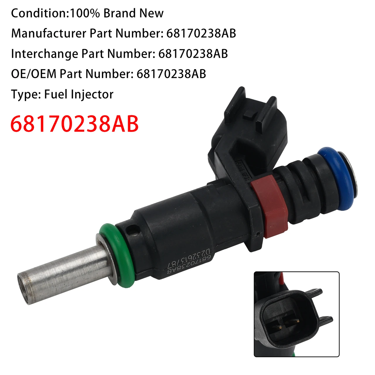 1Pcs Fuel Injector For Dodge Challenger 15-20 Charger 2015-2020 68170238AB