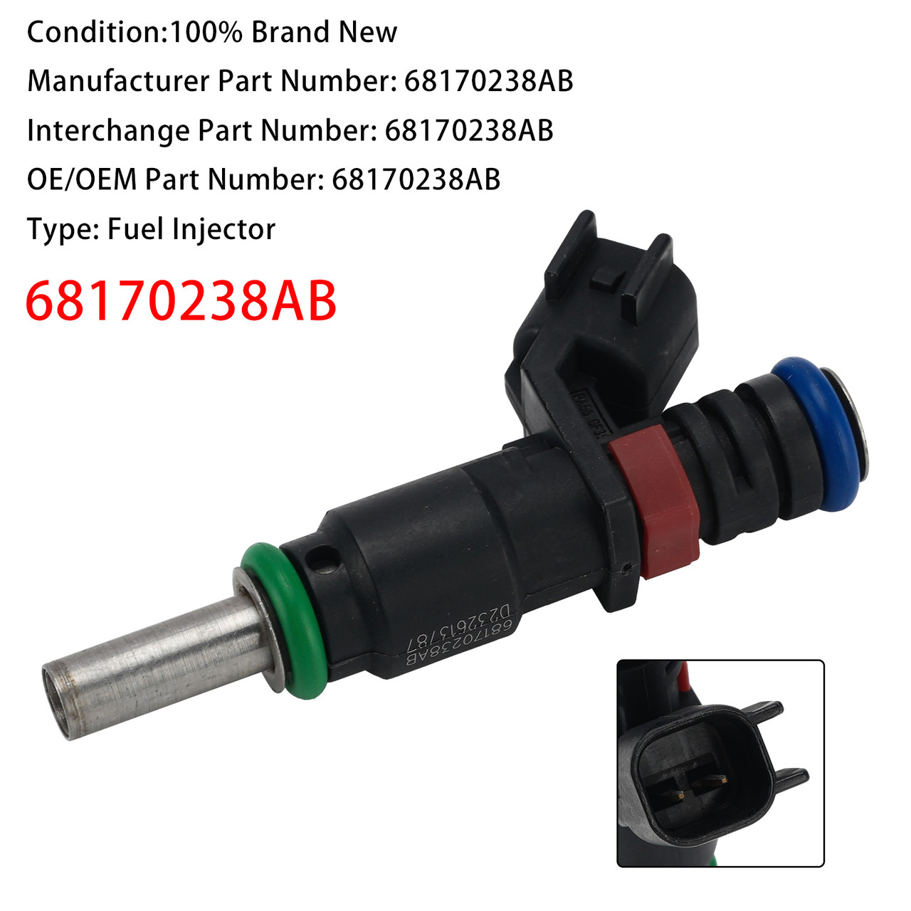 1Pcs Fuel Injector For Dodge Challenger 15-20 Charger 2015-2020 68170238AB