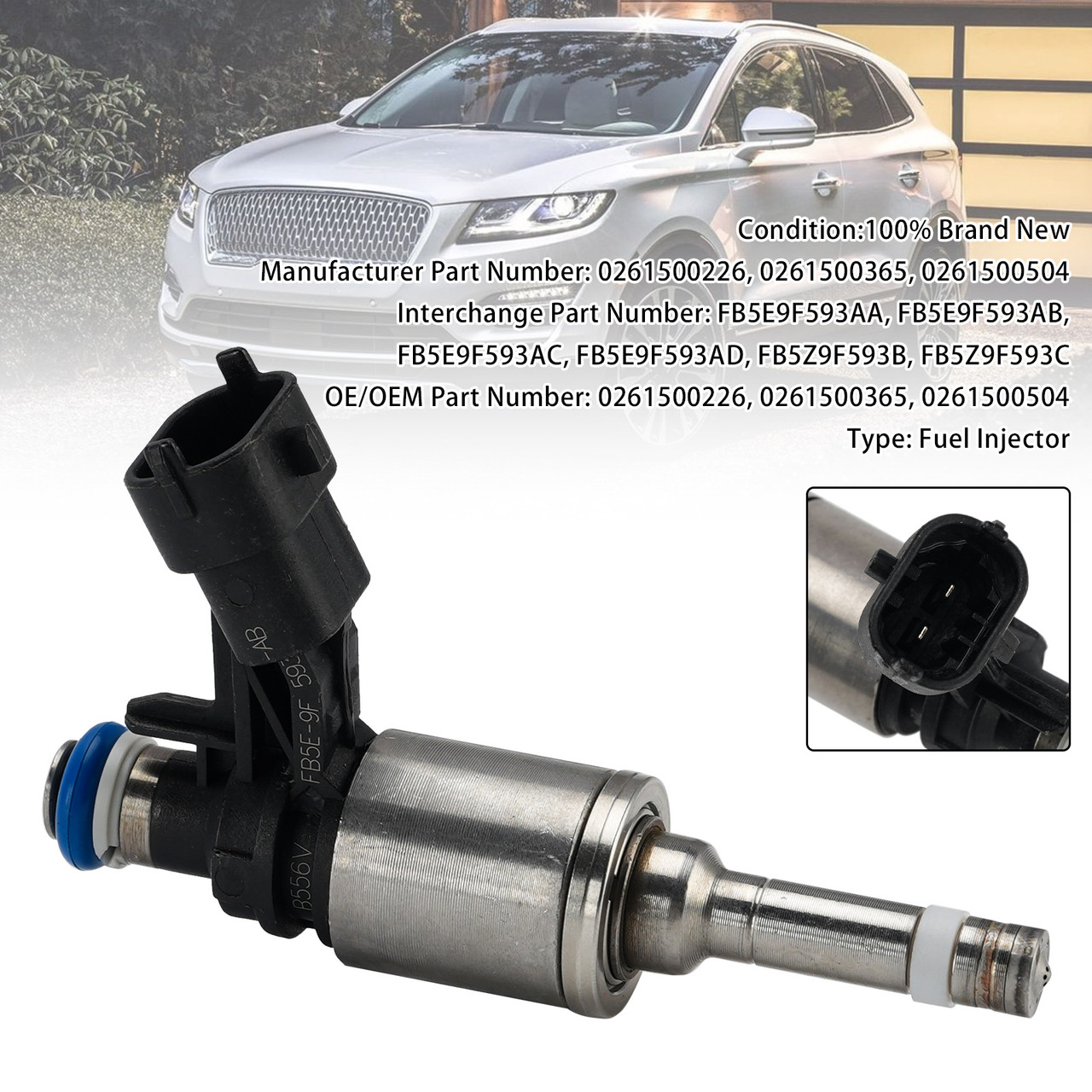 1Pcs Fuel Injector For Ford Edge 2015-2018 Escape 2017-2019 0261500365